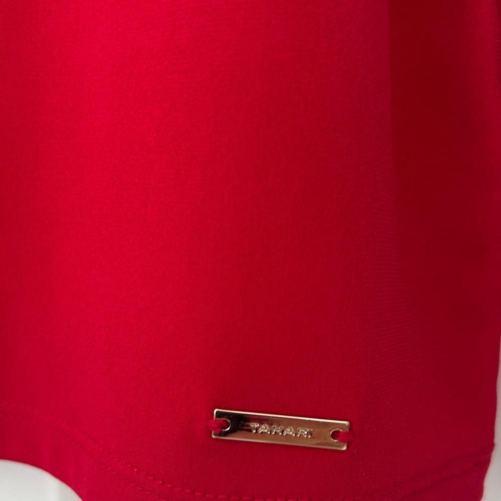 Tahari Red Long Sleeve Blouse - Picture 4 of 4